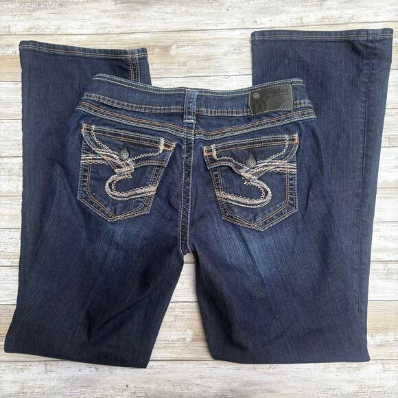Silver Jeans Suki Surplus Sz 29x30 Low Rise Boot Cut Flare Embroidered Western - Picture 1 of 11